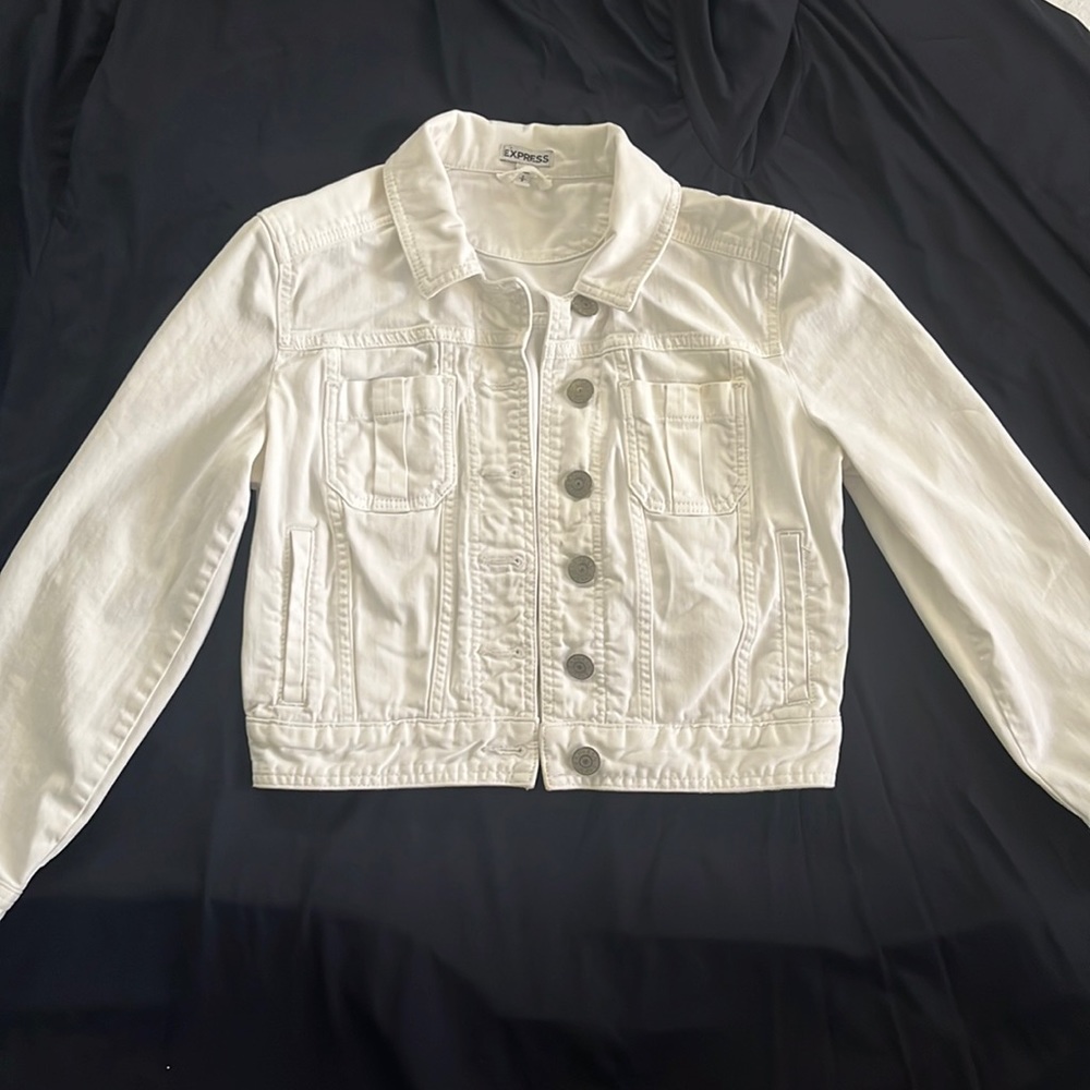 Express white jean jacket. Size small
